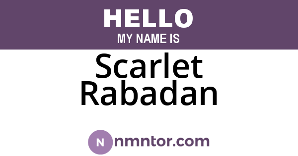 Scarlet Rabadan