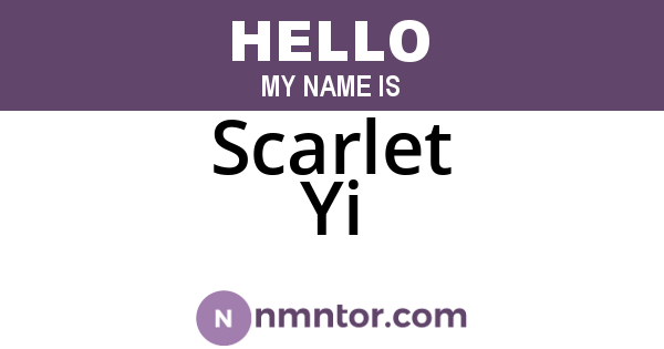 Scarlet Yi