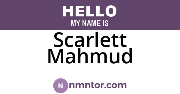 Scarlett Mahmud