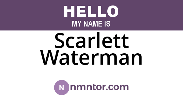 Scarlett Waterman