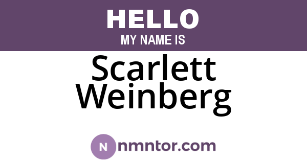 Scarlett Weinberg