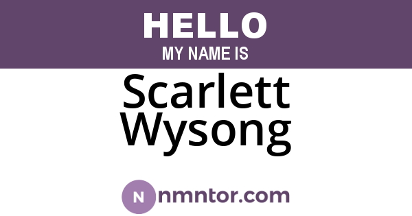 Scarlett Wysong