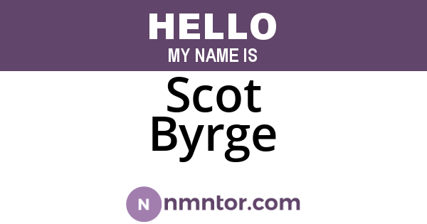 Scot Byrge