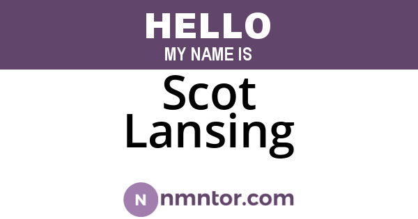 Scot Lansing