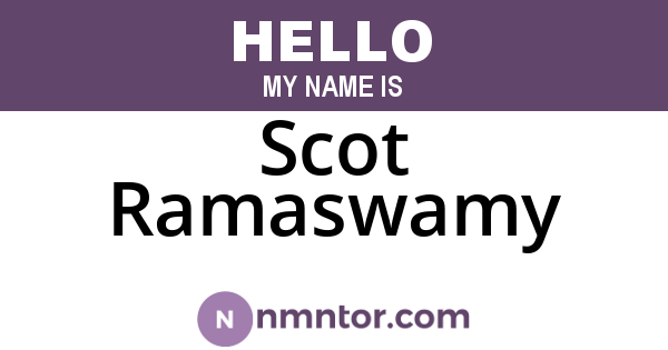 Scot Ramaswamy