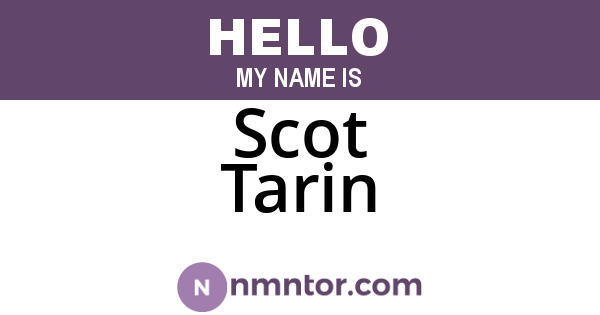 Scot Tarin