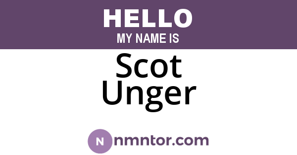 Scot Unger