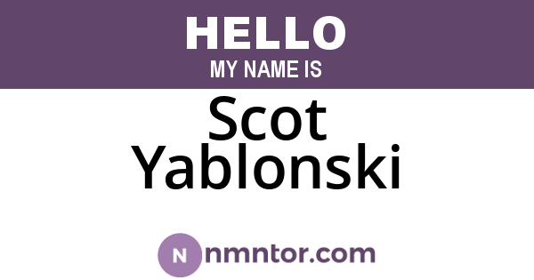 Scot Yablonski
