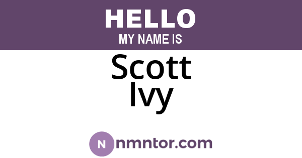 Scott Ivy