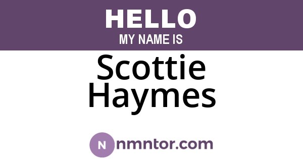 Scottie Haymes