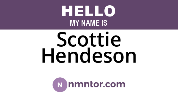 Scottie Hendeson