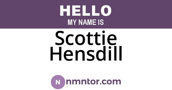 Scottie Hensdill