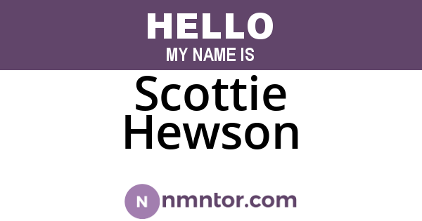 Scottie Hewson