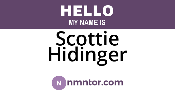 Scottie Hidinger