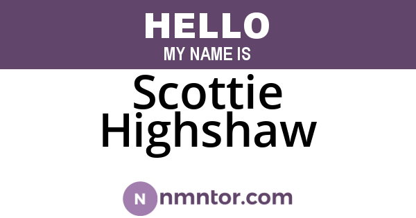 Scottie Highshaw