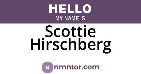 Scottie Hirschberg