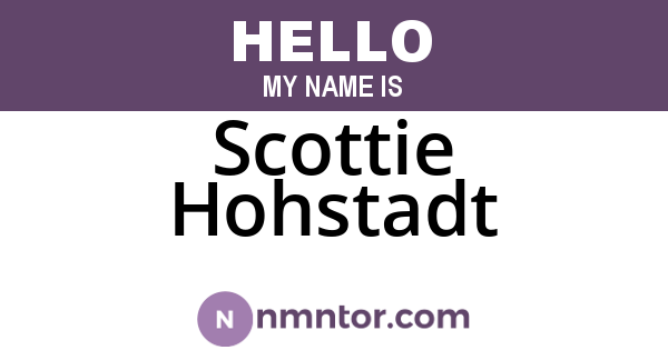 Scottie Hohstadt