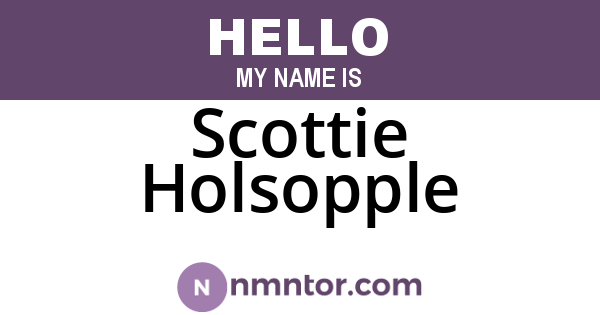 Scottie Holsopple