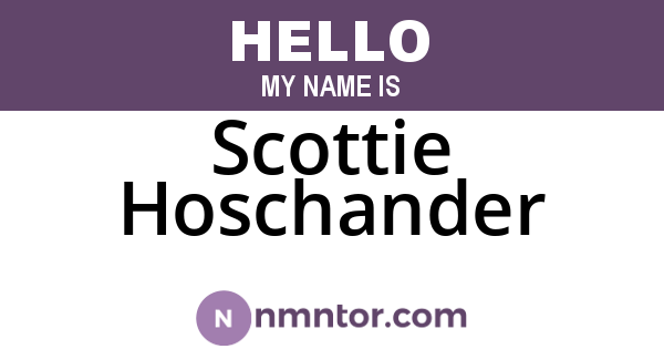 Scottie Hoschander