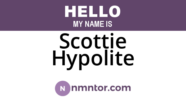 Scottie Hypolite