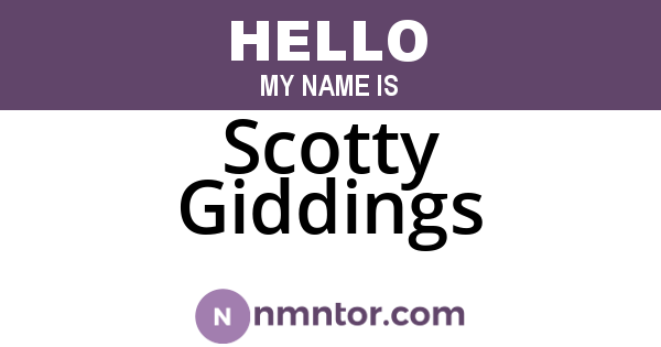 Scotty Giddings