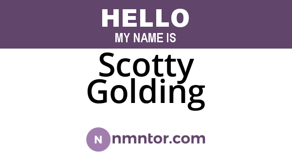 Scotty Golding