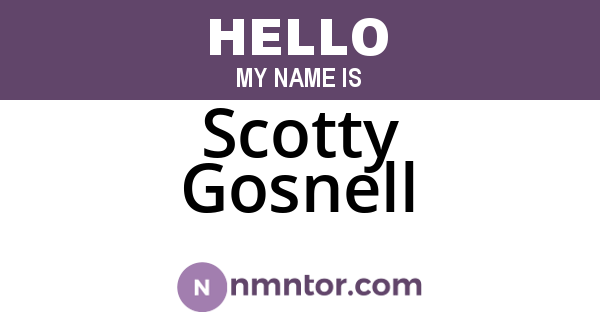 Scotty Gosnell