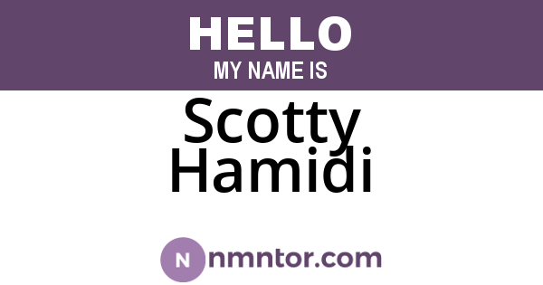 Scotty Hamidi