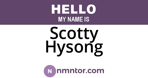 Scotty Hysong