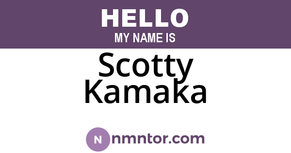 Scotty Kamaka
