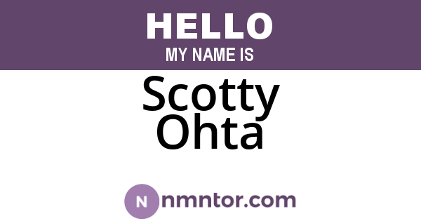 Scotty Ohta