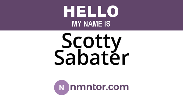 Scotty Sabater
