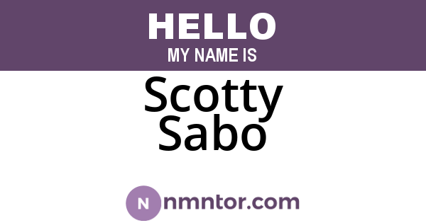 Scotty Sabo