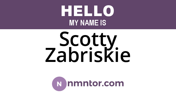 Scotty Zabriskie