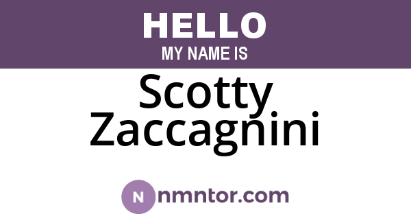 Scotty Zaccagnini