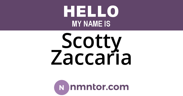 Scotty Zaccaria