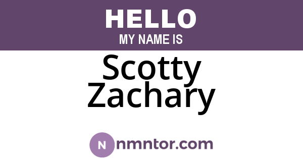 Scotty Zachary