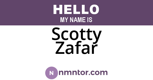 Scotty Zafar