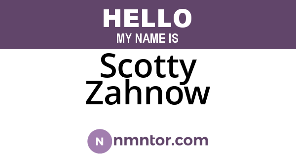 Scotty Zahnow