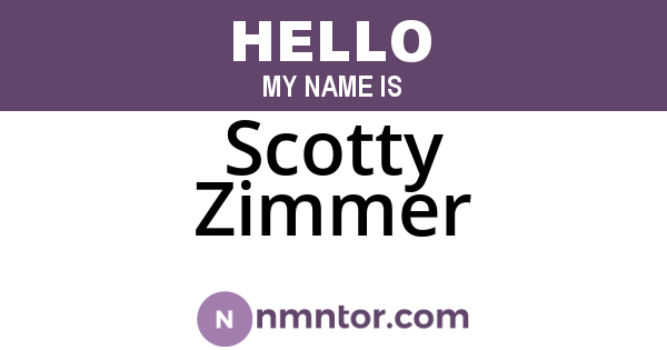 Scotty Zimmer
