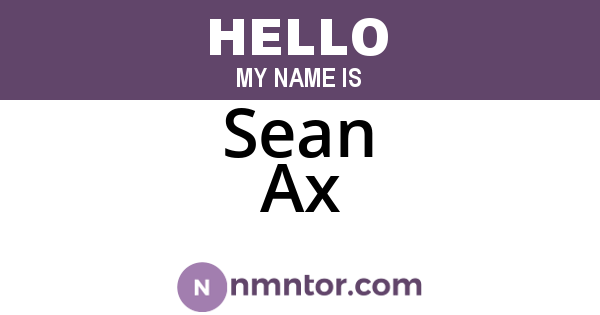 Sean Ax
