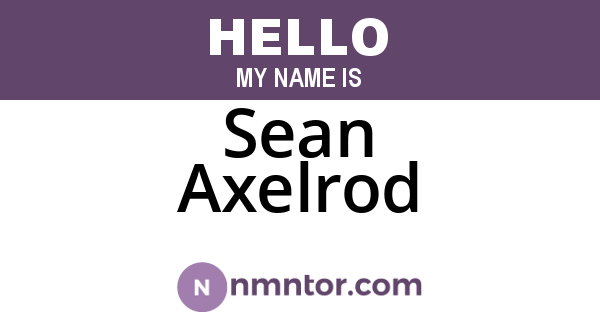 Sean Axelrod