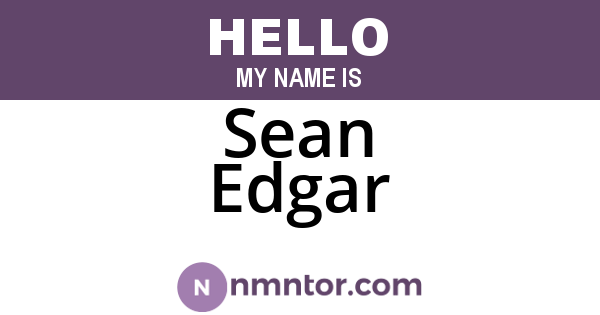 Sean Edgar