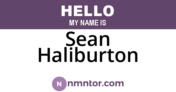 Sean Haliburton