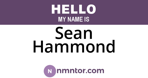 Sean Hammond