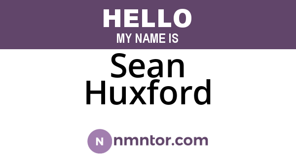 Sean Huxford