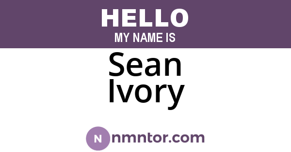 Sean Ivory