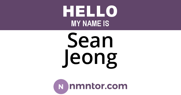 Sean Jeong