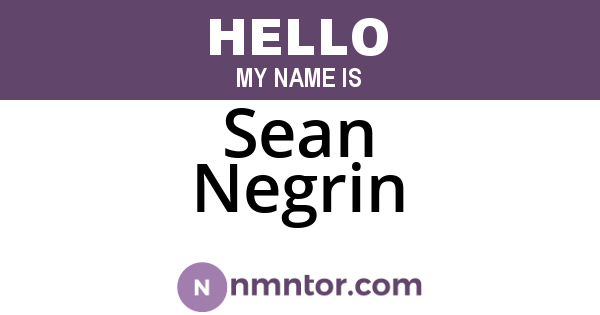 Sean Negrin