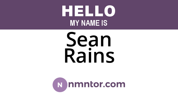 Sean Rains